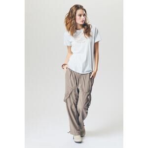 Prairie Underground Women's White 100% Cotton Cargo Pants Size Large